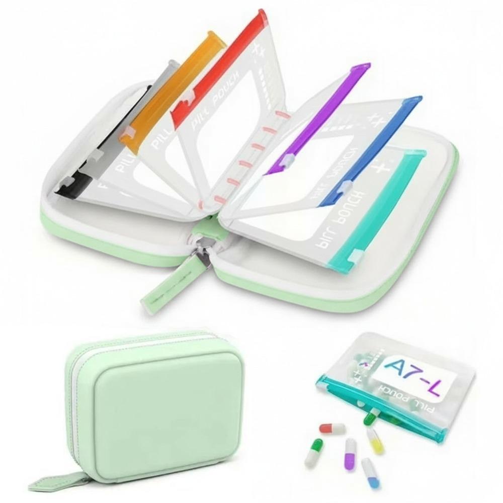 7/14PCS BPA-Free Weekly Pill Organizer Waterproof Pill Pouch Set Vitamin Storage Holder  Outdoor Use