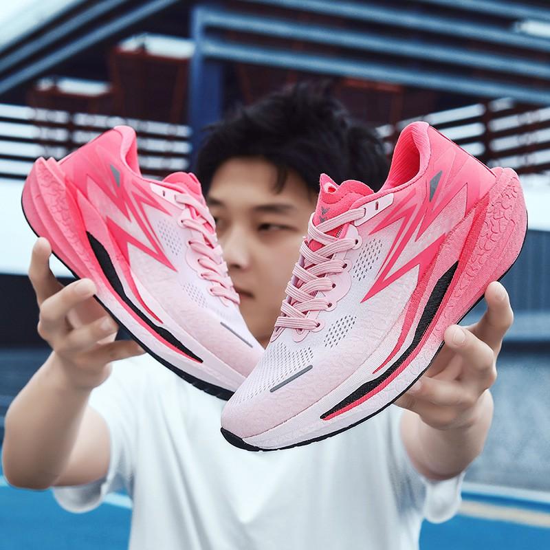 Carbon Plate Running Shoes Men Women Lightweight Marathon Training Sneakers With Full Cushioning Breathable Mesh Upper