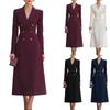 Rochie Midi Dublează Nasturi pentru Femei cu Guler de Costum și Design care Strânge Talia pentru Ocazii Formale