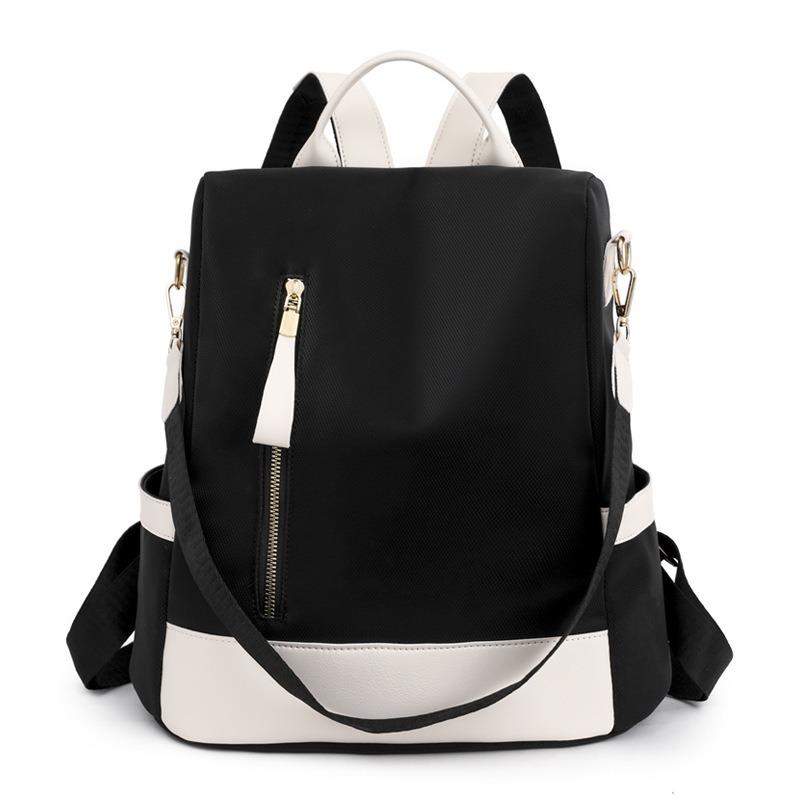 

1pcs Anti-Theft Nylon Backpack Stylish Convertible Shoulder Bag Travel School Bag for Women 33x33x13cm чёрный