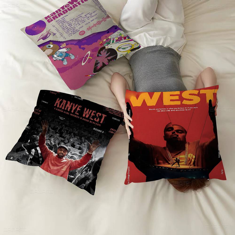 K-Kanye W-West Rapper Cushion Cover Polyester Sofa Cushions Decorative Throw Pillows Home Decoration Pillowcover