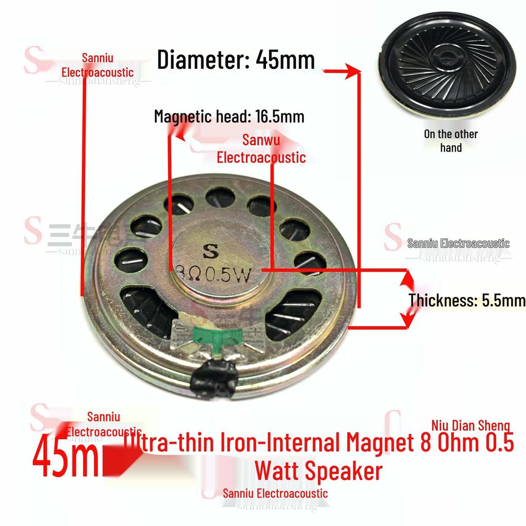 2.9cm Round Ultra-Thin Mylar Speaker, 8 Ohm, 0.5W, with Internal Magnet for Toys