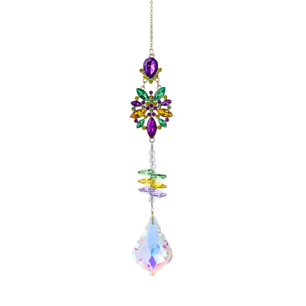 Colorful Crystal Suncatcher Hanging Rainbow Maker Prism Sun Catcher Ornament For Garden Window Outdoor Home Decor Chakra Pendant