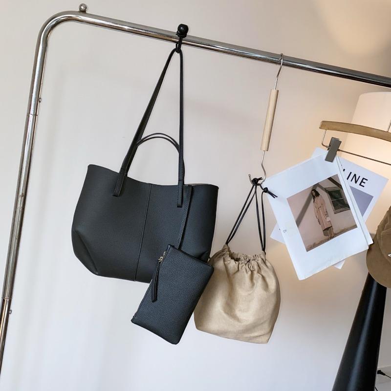 

Сумка, Женская сумка из натуральной кожи, Высококлассная и легкая роскошная сумка, Женская сумка-тоут через плечо, Большая вместимость One Size чёрный