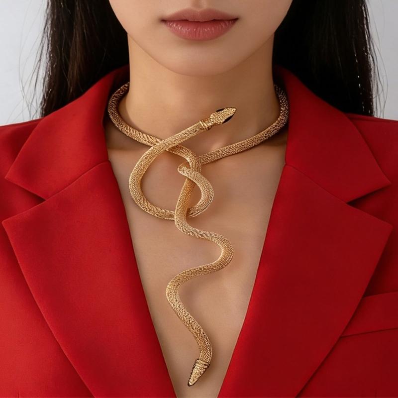 Alloy Retro Snake Necklace Multifunctional Wear as Chokers Bracelet Armband Comfortable Skin Friendly Designs
