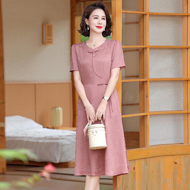 2025 New Chinese Style Summer Dress for Middle-Aged Women