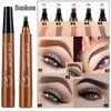 4 Forks 3D Liquid Eyebrow Pencil Lasting Waterproof Anti-Sweat Non-Fading Color Eyebrow Hair Makeup Women Beauty Makeup 5 Colors