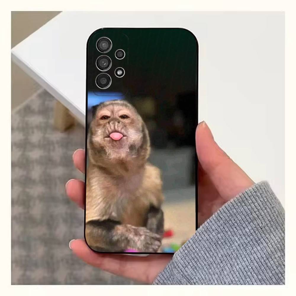 

Cute Funny Monkey Phone For Samsung S22,Ultra,S25,S24,S23,FE,Plus,S21,S20,Lite,S10,S9,Soft Silicone Black SamsungS25