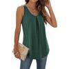 Summer Basic Cotton Sleeveless T Shirt For Women With Pleated Design For Casual Outfits