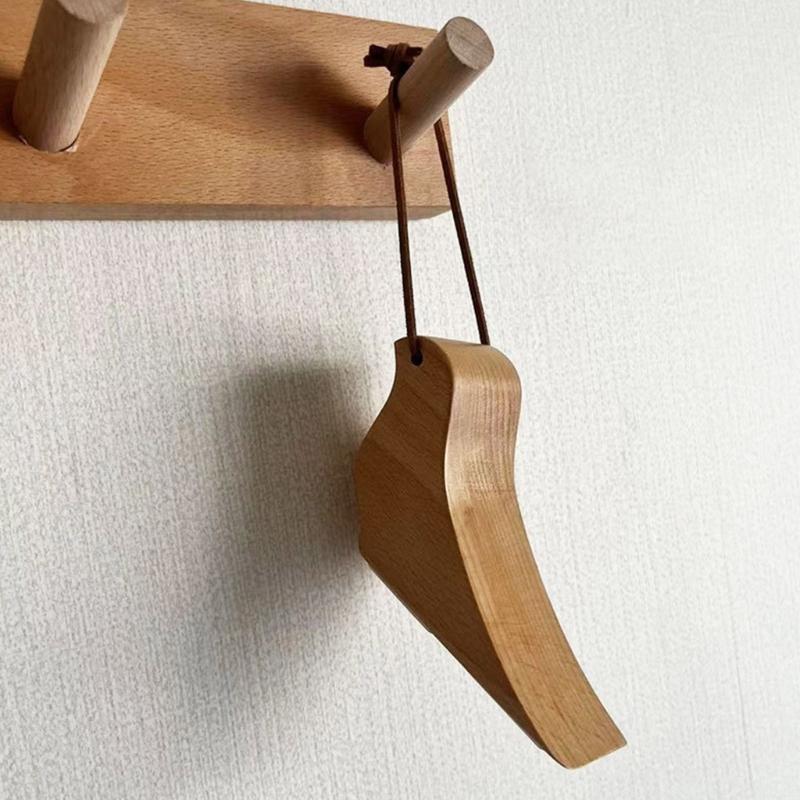Pack Of 2 Wood Door Stoppers not  Slip Wedge Creative designs  Door Wedge Quick Fixing for Secure Use On Any Floor