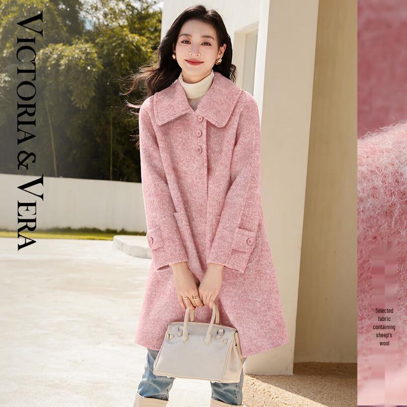 

VICTORIA&VERA Women s Winter Three-Button Wool Blend Coat XL