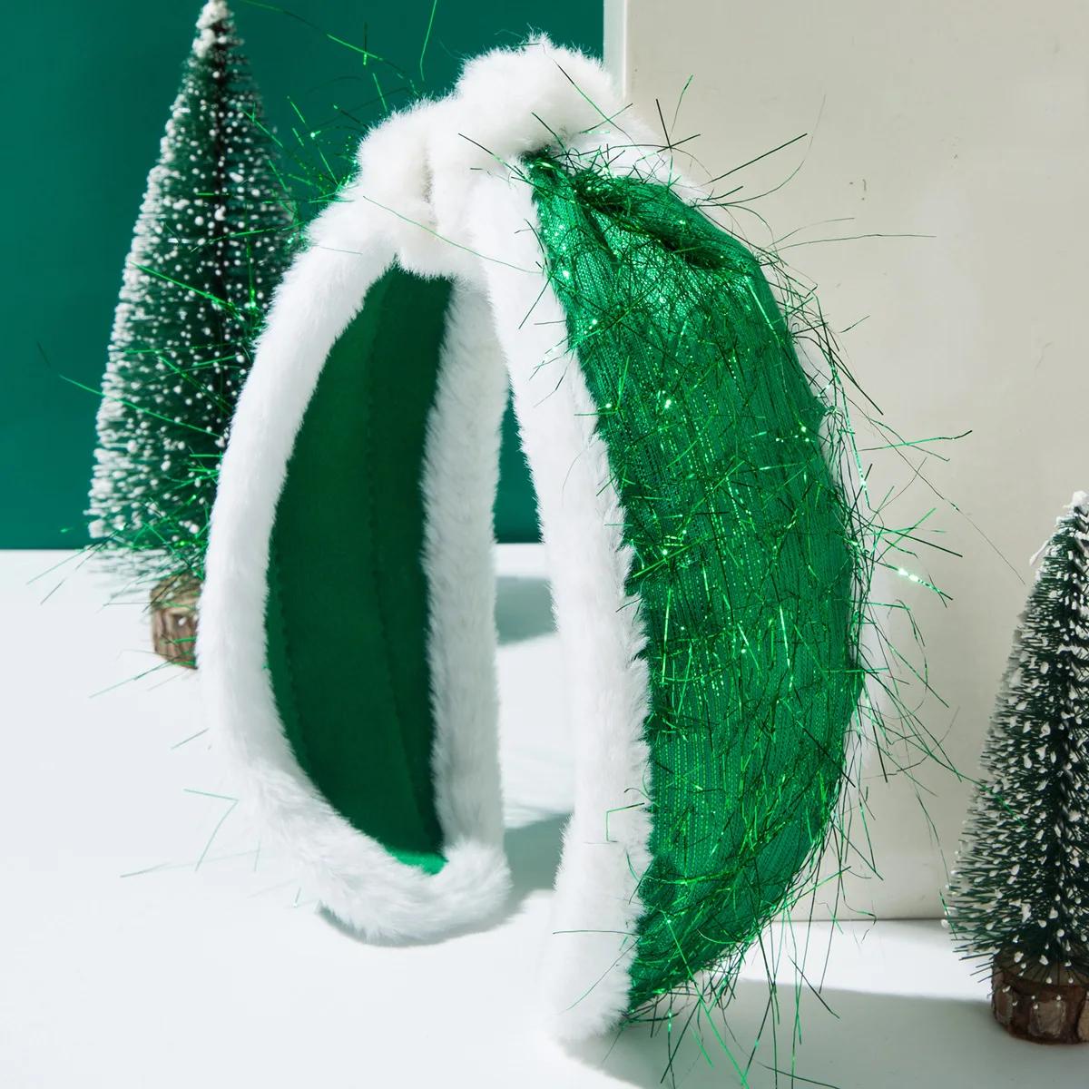 

Новая рождественская осенне-зимняя повязка на голову из плюшевой ткани Xiaoxiangfeng с принтом