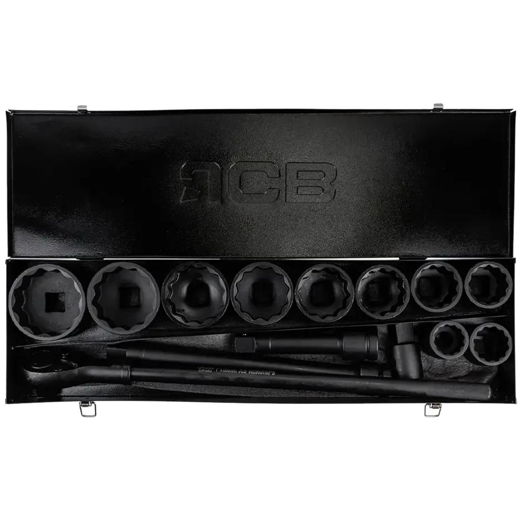 JCB 1" Cr-Mo 12-point Impact Tool Set 15 Pieces