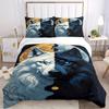 3pcs Wolf Moon Soft Comfortable Bedding Set, For Bedroom, Guest Room And Dorm, All - Season Use, High-Definition Printing135
