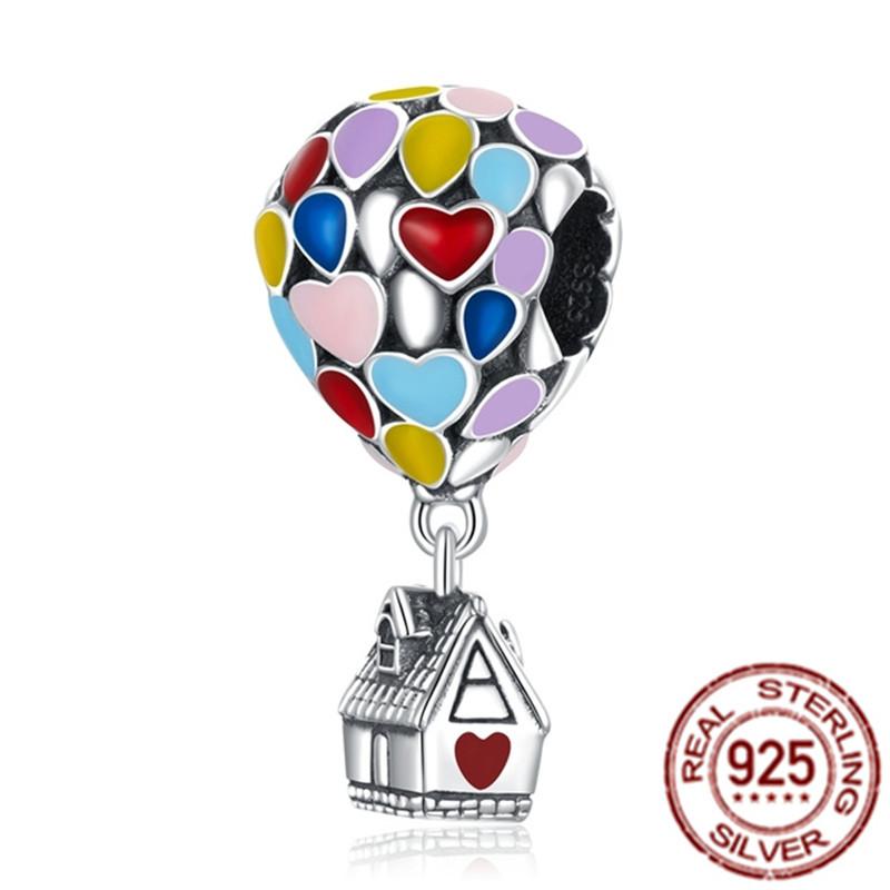 Fit Original Fasion Bracelet Bangle 925 Sterling Silver Balloon Beach &Parrot Dangle Charm Bead Diy Jewelry For Women Gift