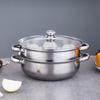 YISPOT 28cm Edelstahl 2-stöckiger Dampfgarer Suppentopf
