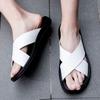 Fashion Summer Outdoor Flat Slippers Men Beach Open Toe Shoes Sandals Quality Non-slip Breathable Simple and Lightweight Slippers Male
