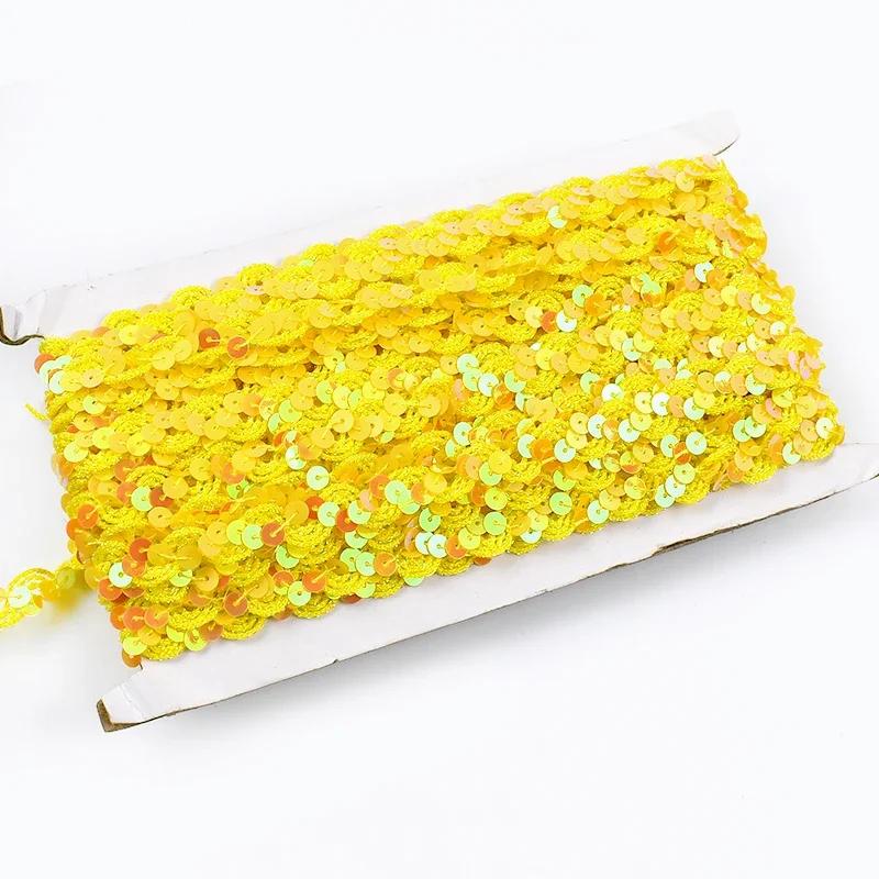 2/5/10M Meetee 15mm Paljettspets Flätat Band Band Kant Sy Kläder Scenklänning Bröllopstejp Dekor Spetsar Tyg Tillbehör