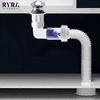 ABS Drain Hose Washbasin Corrugated Curved Pipe Bathroom Expandable Rotate Drain