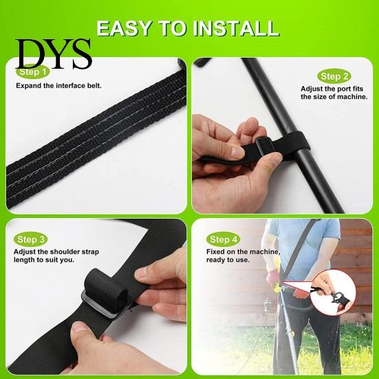 Ergonomic Lawn Mower Sling Weed Eater Strap Shoulder Pads Upgraded Stainless Steel Clip with Adjustable Harness Back Protector for