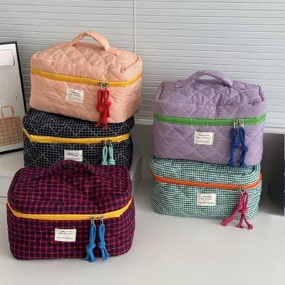 Portamonete pieghevole di grande capacità e beauty case - Borsa portaoggetti multifunzionale leggera con cerniera, stile semplice, chiusura robusta con cerniera