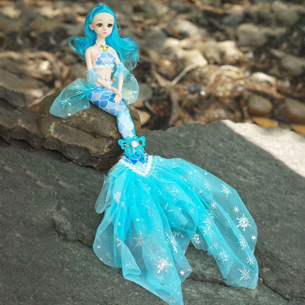 

17.7in Mermaid Doll 11 Movable Joints Bjd Doll Set Girl Children Toys (with Lights and Music)