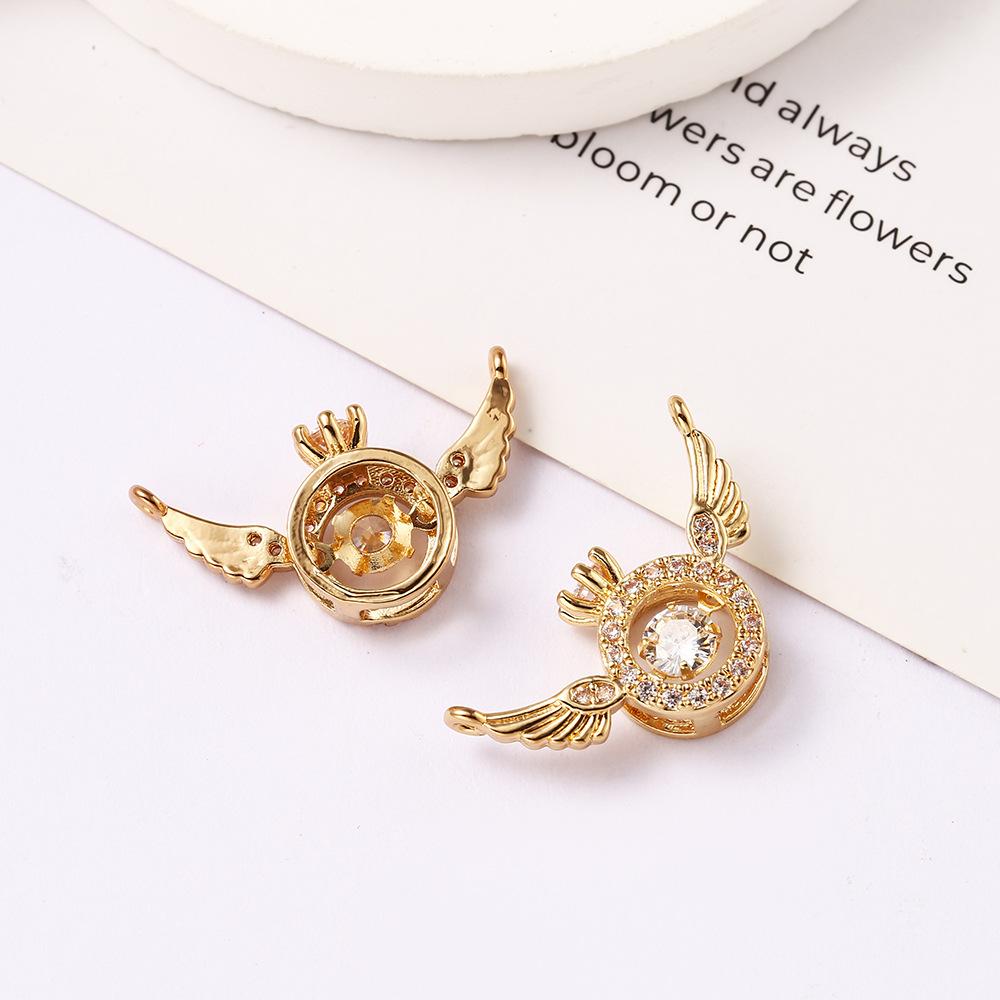 

Медная инкрустированная цирконием корона с крыльями, крылья ангела, аксессуары для ювелирных изделий своими руками, ожерелье, браслет, кулон, аксессуары