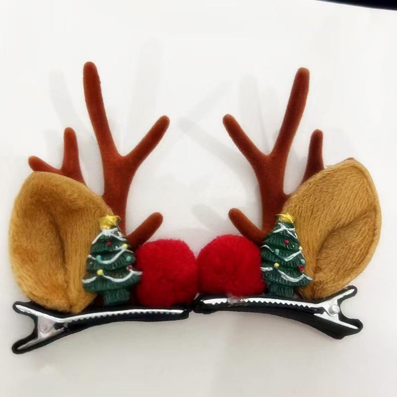 Children's Reindeer Antler Hair Clip - Cute Christmas Cartoon Hair Accessory