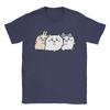 Chubby Bloated Chiikawas Hachiware Usagi Hungry Eat Food Full Fat T Shirts Men's Cotton T-Shirt Tee Shirt Clothing Gift Idea