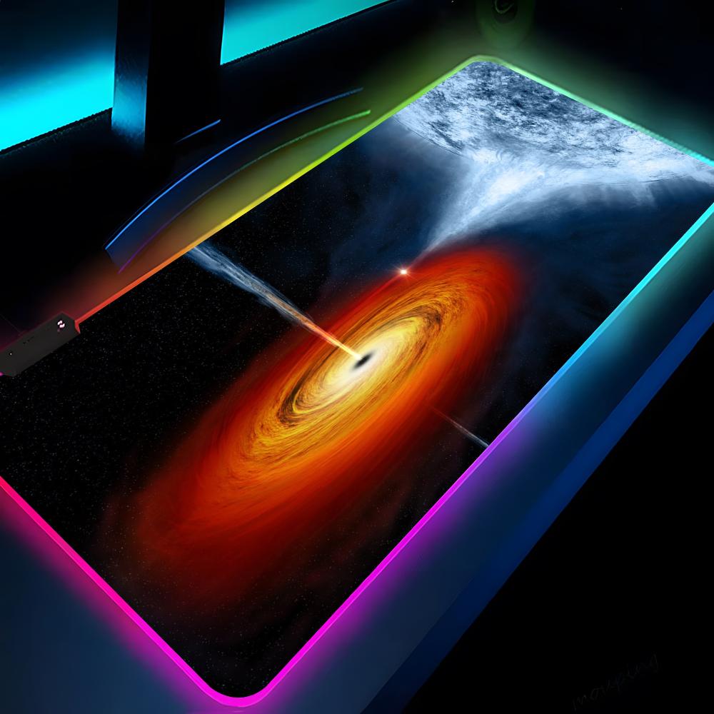 Коврик для мыши Black Hole Mouse xxl Игровой LED 700x300 Коврик для мыши Коврики для мыши Настольные коврики Коврик для ПК-стола Коврик для клавиатуры RGB XXL RGB600x300x3mm