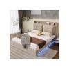 Lit hydraulique - MUVOE - 140x200 - Beige - Tiroirs 2 en 1 - Éclairage LED réglable