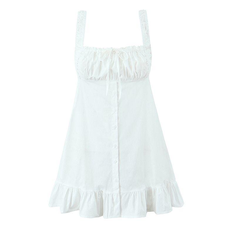 

Moonlight Fairy Tale Frankies French style Girl Bow Lace-up Overlapping Design A Word Sleeveless Sling Dress White S