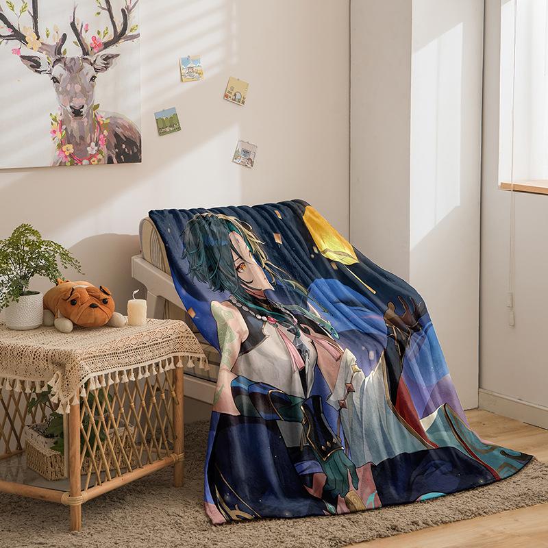Cartoon Himan Yuanshen Series Double-Sided Flannel 3D Digital Printing Blanket Blanket