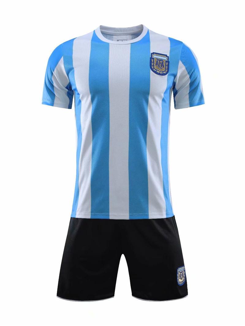 

Argentina jersey 86 home retro football jersey set printed game jersey No. 10 Maradona jersey XS светло-синий