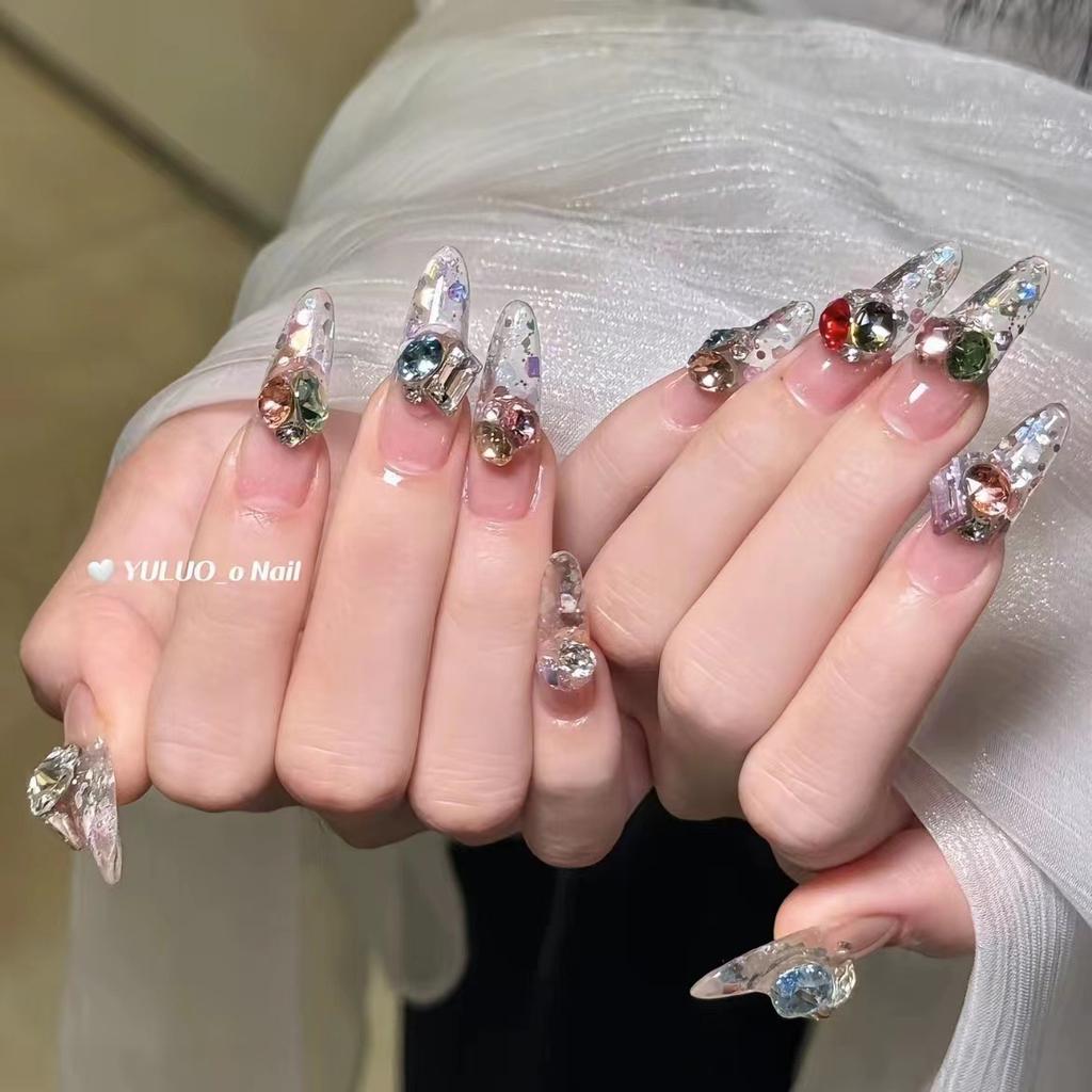 Pure Hand-made Phototherapy Wearable Nail Color Candy Product Reusable Nail Art Patches Can Be Removed