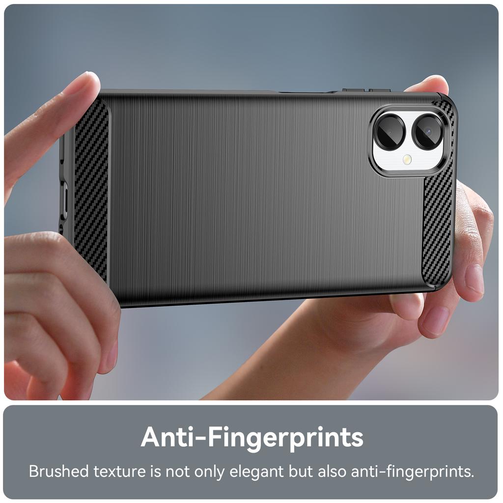 For Samsung Galaxy A06 5G Etui Beskyttende Deksel Karbonfibertekstur Børstet