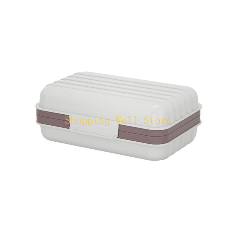 KX4B Bathroom Soap Dish with Lid Home Plastic Soap Box Leak-Proof Keeps Soap Dry Soap Container Travel Essentials for Camping