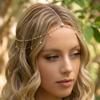 Crystal Long Tassels Hair Chain Fairy Forehead Ornament Bling Bohemian Forehead Headpiece  Girls