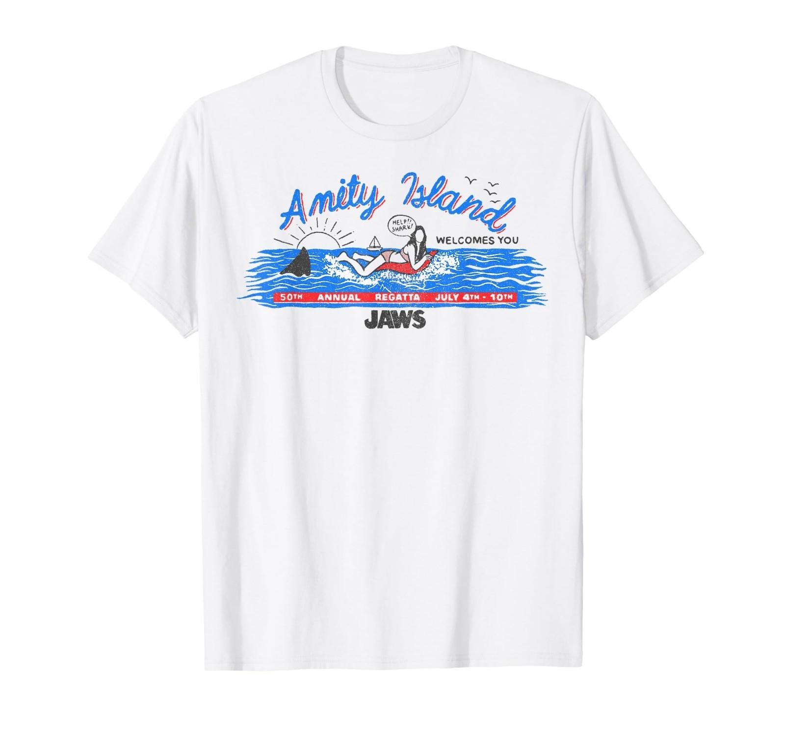 Jaws Amity Island Billboard T-Shirt Mens Womens Tees Top XL