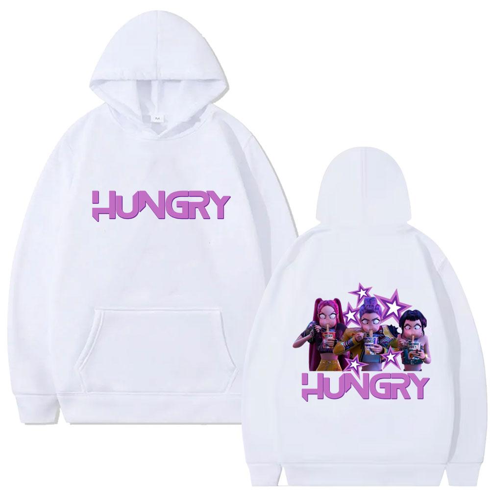 Kpop Demon Hunters Hoodie Cute Funny Rumi Mira Zoey Eat Ramen Pullover Hoodies Men Women Vintage Fashion Trend Tracksuit