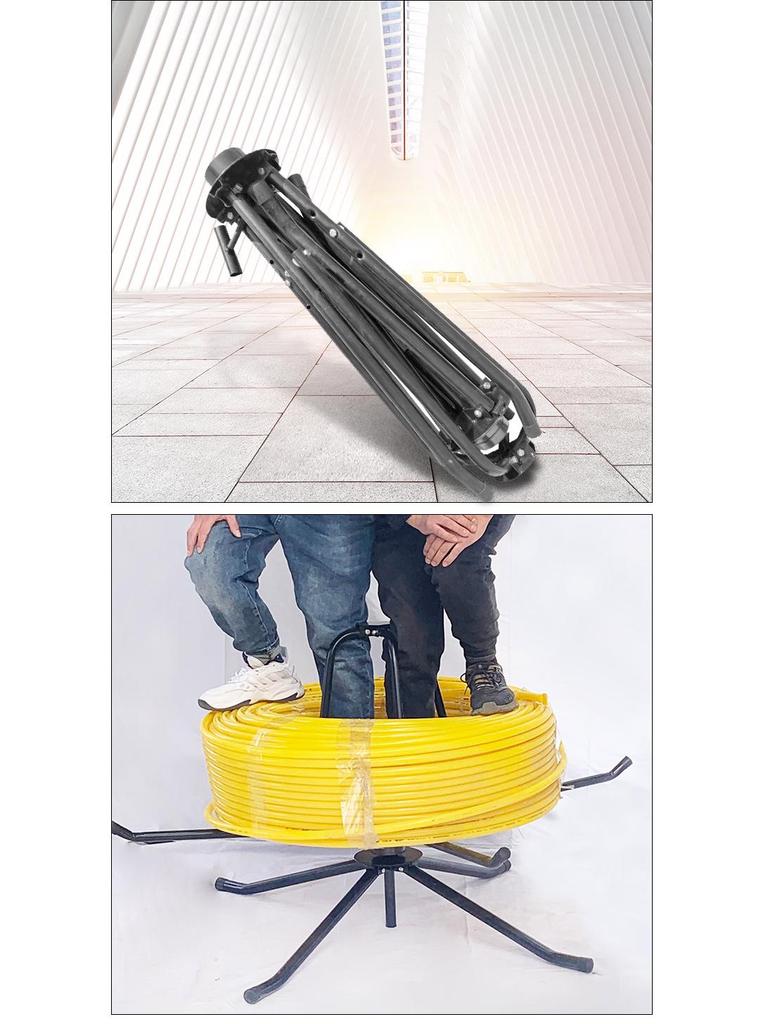 Držák pro pokládku potrubí podlahového vytápění a navíječka pro spirálu vodního rozdělovače