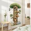 Cute Cartoon Tree Animals Wall Sticker Raccoon Squirrel Bunny Elephant Peel Stick Decal for Kids Bedroom Nursery Playroom Decor