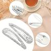 2pcs Rhinestone Metal Snap Hair Clips, Shiny Crystal Duckbill Clips, Fashion Bangs & Broken Hair Barrettes, Perfect for Party & Valentine's Day