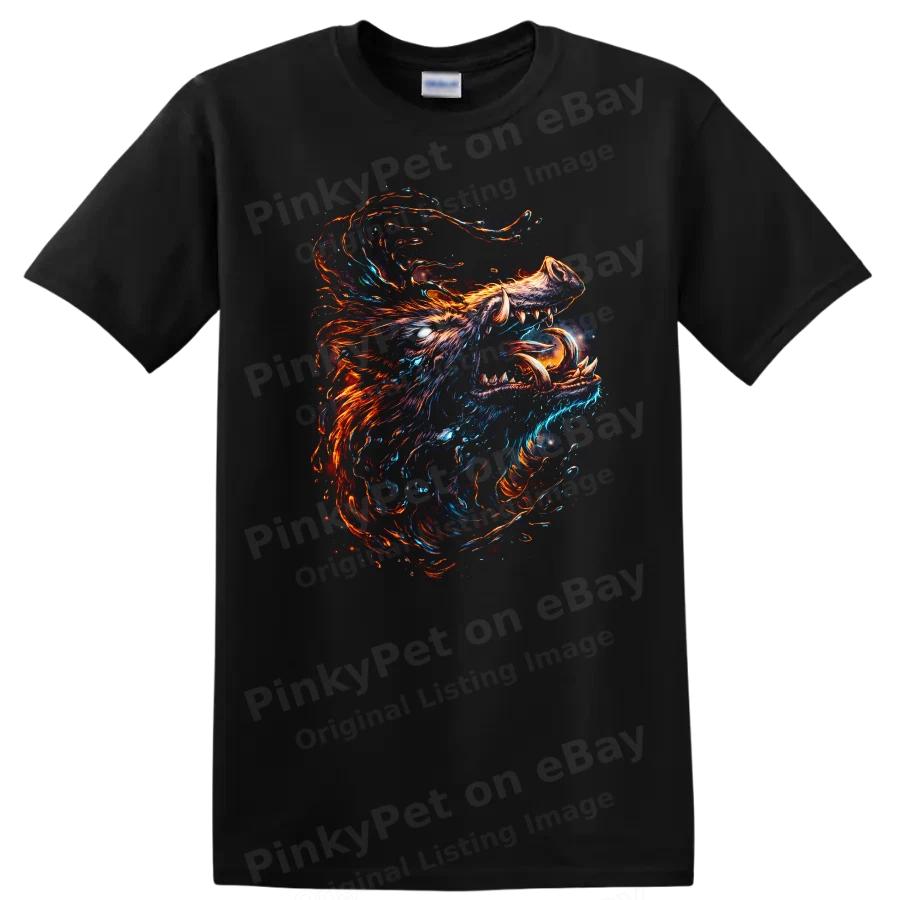 Colorful Fire and Ice Dragon Animal T Shirt Unique Graphic Tee Design Art