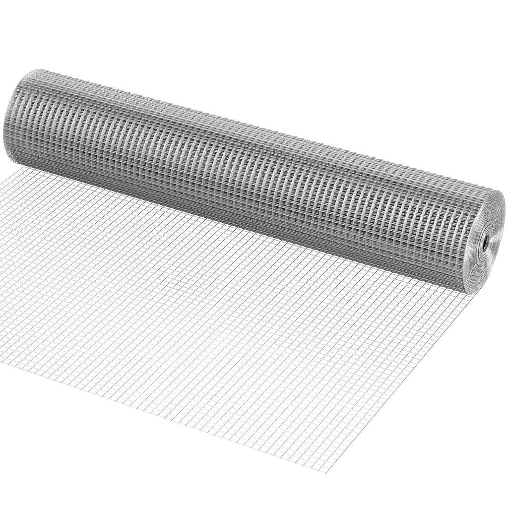 VEVOR Hardware Cloth, 1/2 inch 36in x 50 ft 19 Gauge, Hot Dipped Galvanized Wire Mesh Roll, Chicken Wire Fencing, Wire Mesh for Rabbit Cages, Garden