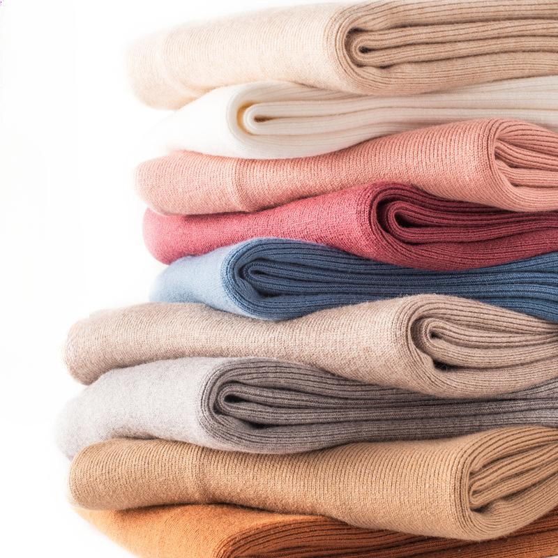 Autumn and Winter Women's Stacked Collar Round Neck Slim Pullover Hundred Yards Bottoming Knitwear