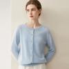 Lekasha 100% Pure Cashmere Knitted Round Neck Cardigan for Women