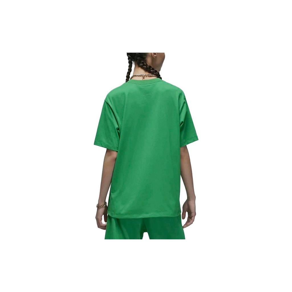 Jordan Logo Printed Breathable Round Neck Loose Short Sleeve Drop Shoulder T-Shirt Women T-Shirt Green FJ2511-310