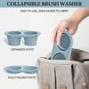 Silicone Foldable Double-Layer Brush Basin, Portable Brush Cleaner,Lightweight and Easy To Carry, Suitable for Outdoor Sketching