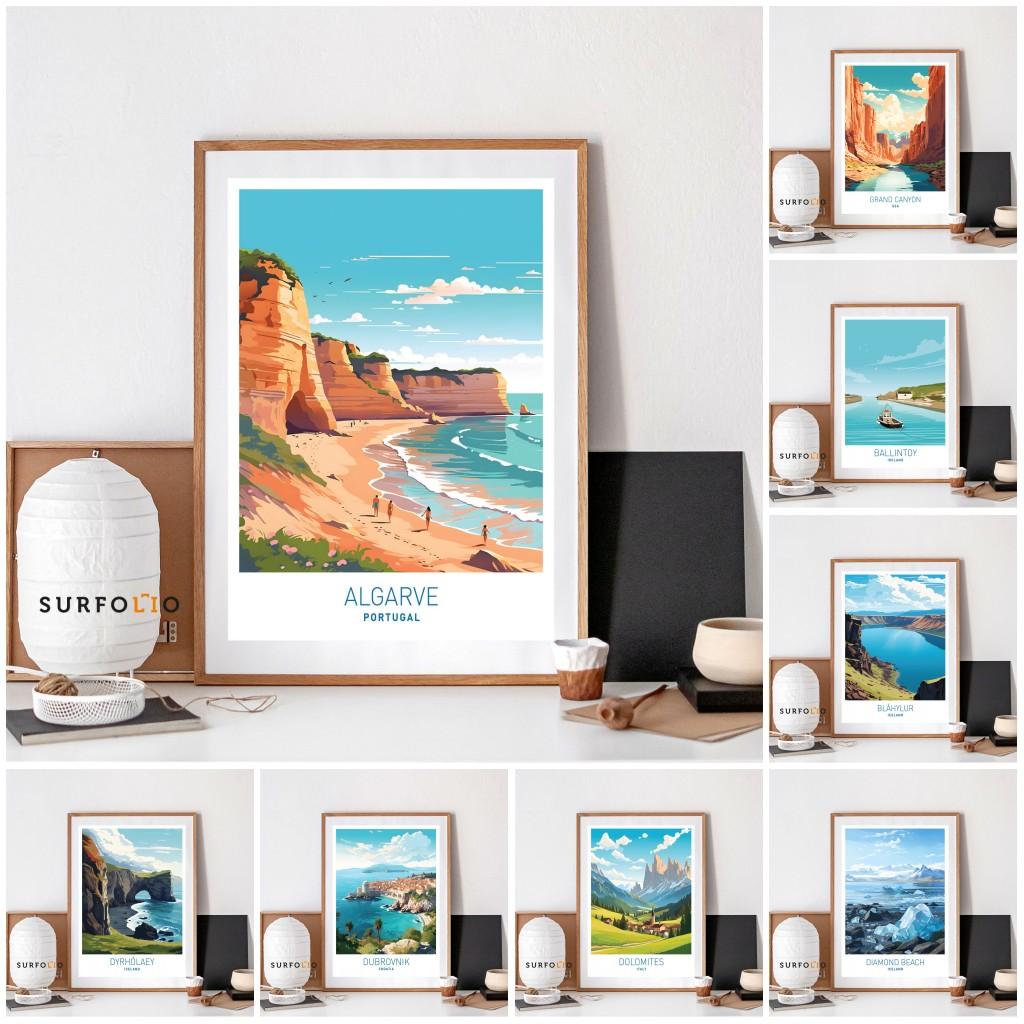

Modern Aestheticism Wall Art Colorful Print Picture Relaxing World Travel Canvas Painting Home Living Room Decoration Gifts 21cm×30cm NoFrame